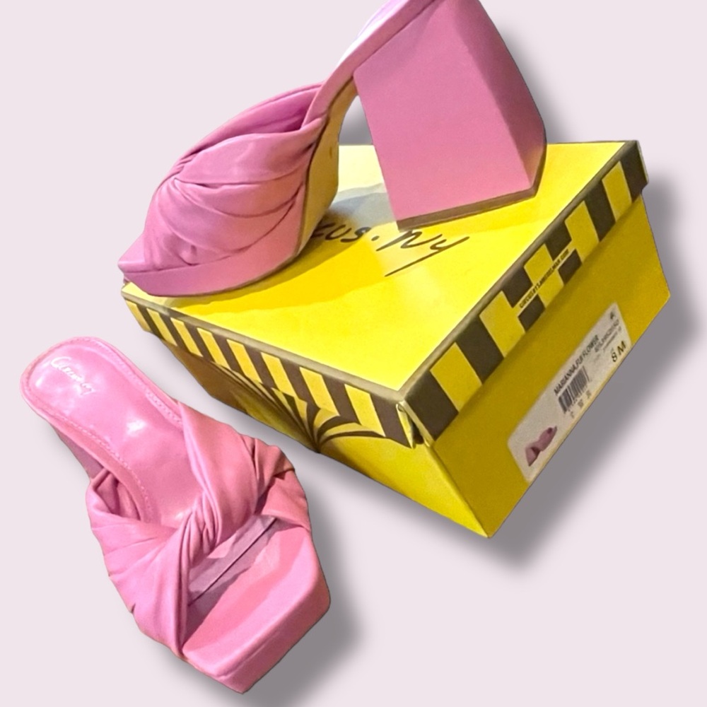 🆕 Circus NY by Sam Edelman Marianna Sandal Block Heels Barbie Pink‼️ NIB - Picture 2 of 15